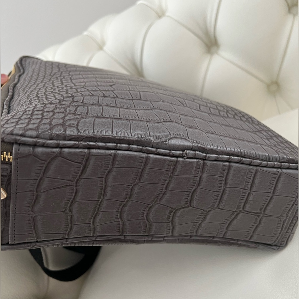 Gray Crocodile-Embossed Backpack - Picture 10 of 13